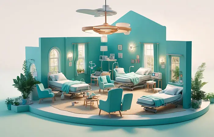 Advanced Hospital Ward Creative 3D Design Art Illustration image